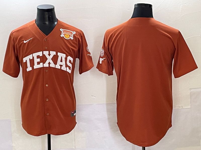 Men 2025 Texas Longhorns Blank Brown Joint Name Nike NCAA Jersey style 2
